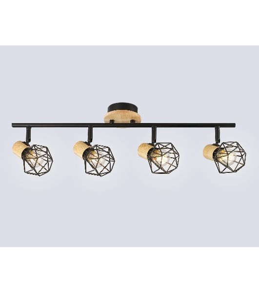 Светильник Ambrella light TR8754/4 BK/WD черный/дерево IP20 E27/4 615*115*200