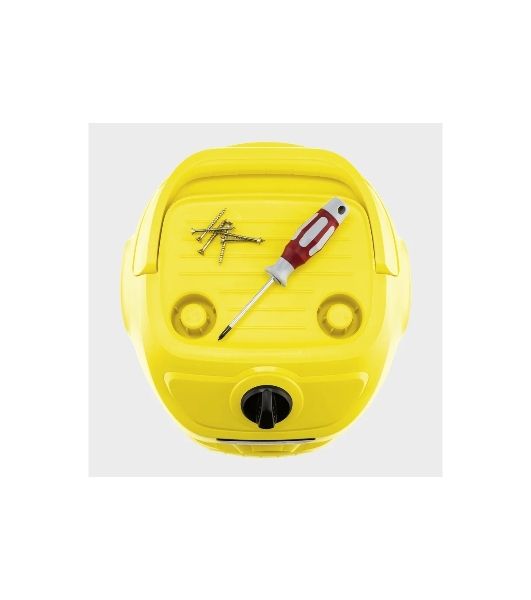Строительный пылесос Karcher WD 2 Plus V-12/4/18 желтый, 1000 Вт, уборка сухая/сбор воды, пылесборник мешок/контейнер, 12 л