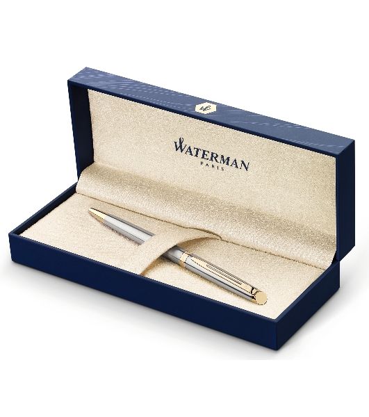 Ручка шариковая Waterman Hemisphere (CWS0920370) Steel GT M, синие чернила, подарочная коробка