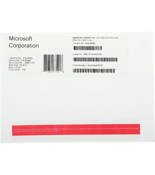 Операционная система Microsoft Windows Server CAL 2022 English 1pk DSP OEI 5 Clt User CAL (R18-06466)