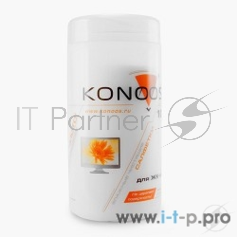 Чистящие средства Konoos KBF-100 Салфетки для ЖК-экранов в банке, 100 шт.