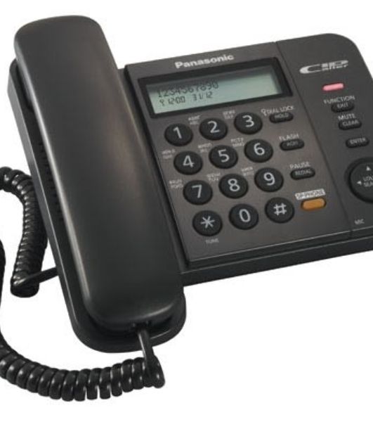 Телефон проводной Panasonic KX-TS2358RUB черный АОН,Caller ID,ЖКД,блокировка набора,выключение микрофона,кнопка "пауза"