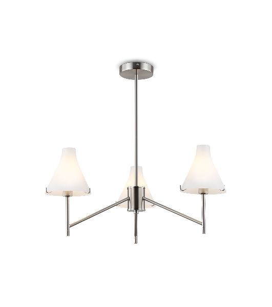 Люстра Ambrella light LH57121/3 SN/FR никель/белый матовый E14/3 max 40W D650*590