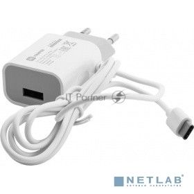 Сетевое зарядное устройство Harper WCH-5118 WHITE 1xUSB 2.1A + кабель USB Type-C