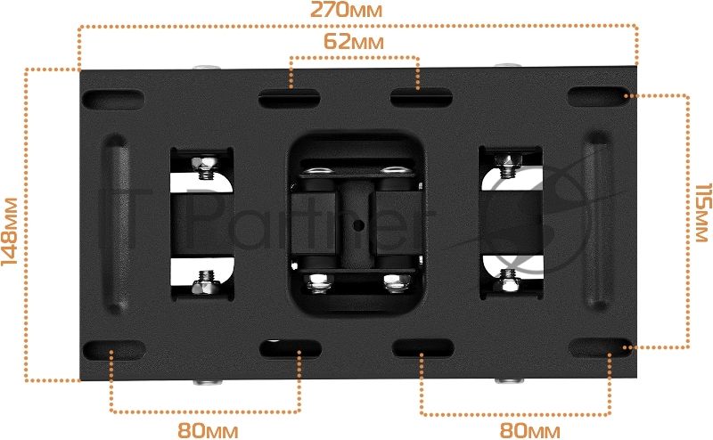Кронштейн для телевизора Buro MF3 черный 32"-70" макс.40кг настенный поворотно-выдвижной и наклонный