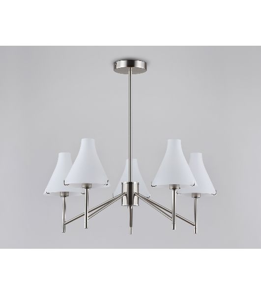 Люстра Ambrella light LH57123/5 SN/FR никель/белый матовый E14/5 max 40W D650*590