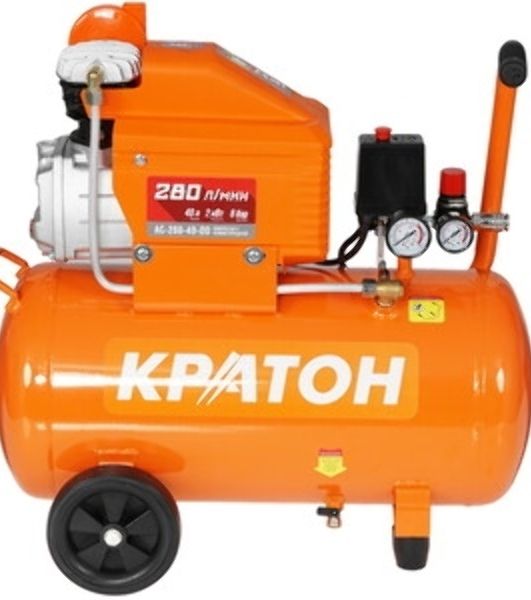 Компрессор КРАТОН AC-280-40-D Dпрямой 220В 2000Вт 280л/мин ресивер40л 32кг