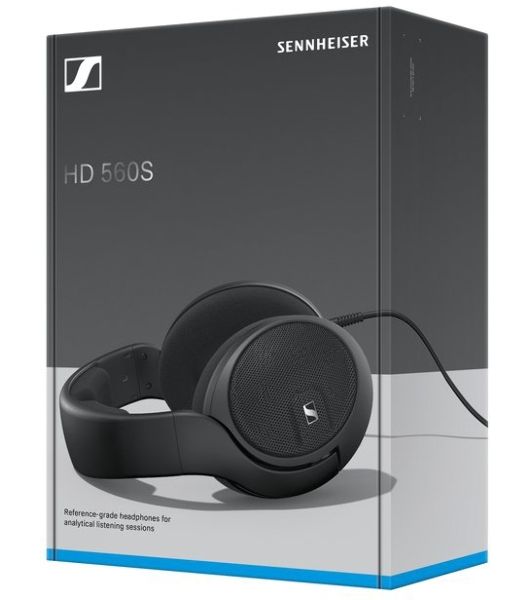 Наушники Sennheiser HD 560S накладные открытые 6-38000Гц съемный 3м, 6.3мм, Адаптер-переходник 6,3 мм/3,5 мм, 110дБ, 120 Ом, амбушюры велюр, черные