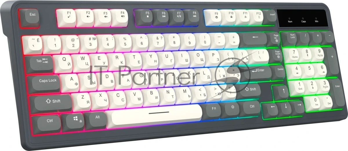 Клавиатура Oklick 731G проводная, USB Type-A, серый/белый