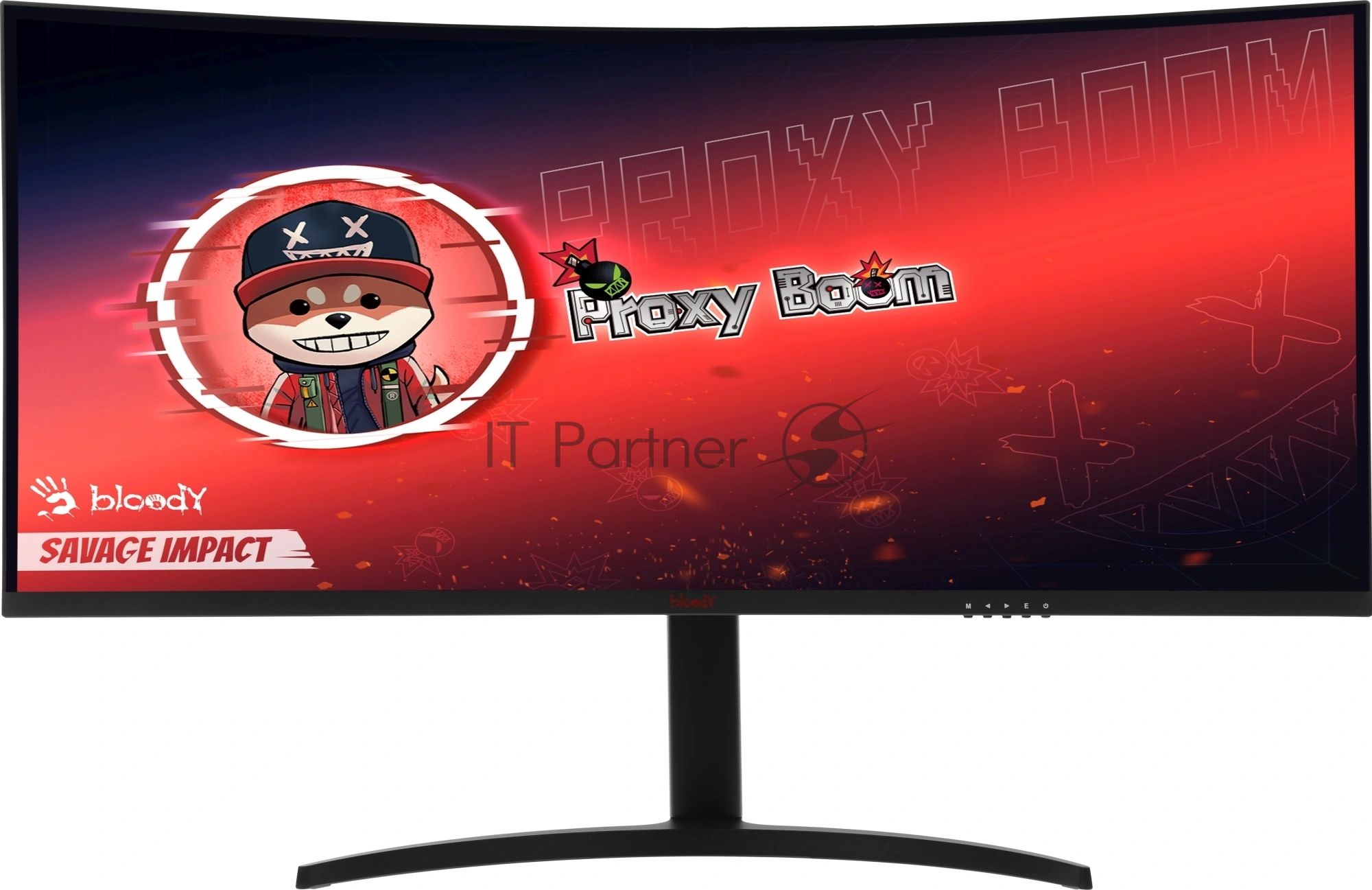 Монитор 34" BLOODY MN340W VA 3440x1440, 180 Гц, 5 мс, 21:9, 300 кд/м², 1xHDMI, DisplayPort, USB Type-C, изогнутый экран, Flicker Free, Low Blue Light, HDR10, черный