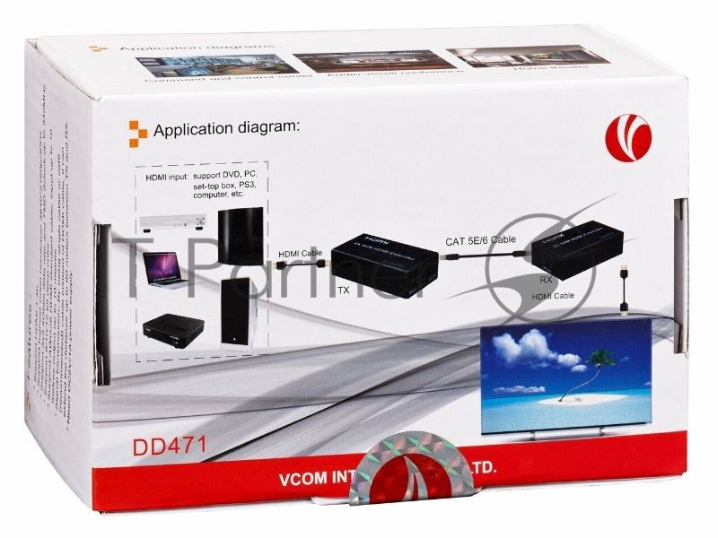 Видео усилитель сигнала HDMI DD471 VCOM