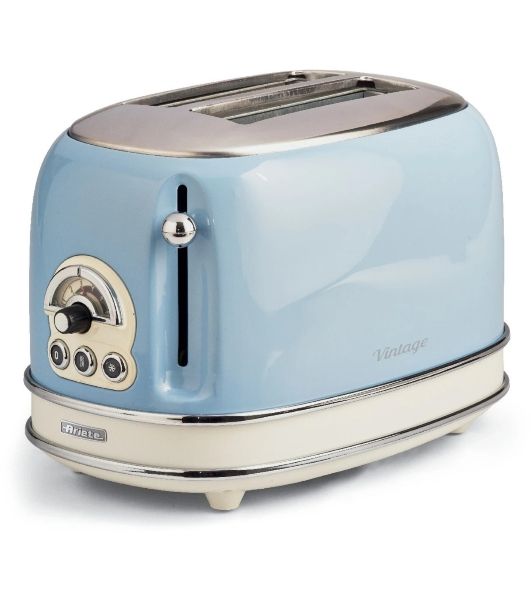 Тостер Ariete Vintage 155 голубой, 810 Вт, 2 слота