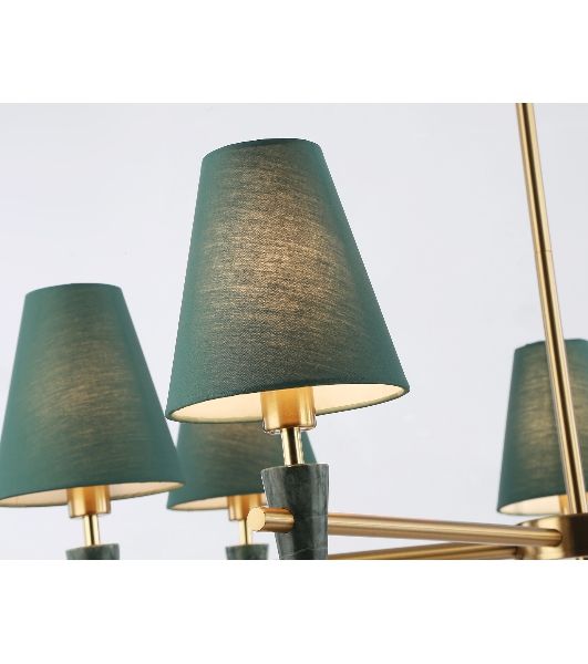 Люстра Ambrella light LH75053/7 BS/GN латунь/зеленый E14*7 max 40W D840*580