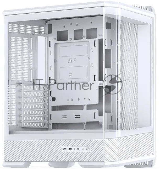 Корпус без блока питания Case JONSBO D400, Midi-Tower, TG, no fan, 2xUSB-A 3.0 + 1xUSB-C 3.2, ATX, mATX, mITX White