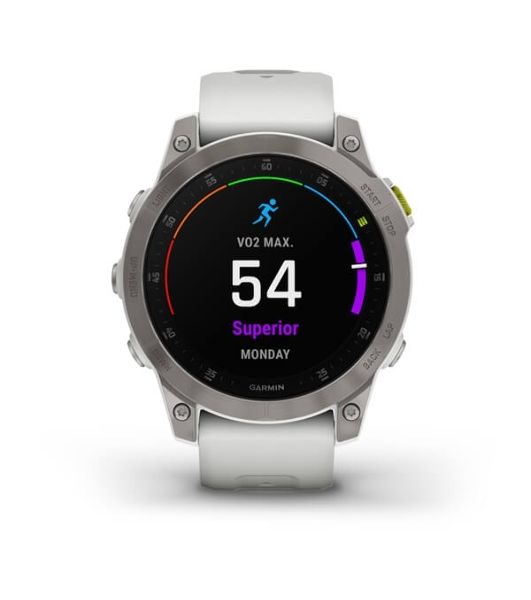 Умные часы Garmin Epix (Gen 2) Sapphire, 1.3" AMOLED, Wi-Fi, Bluetooth, ANT+, GPS, IPX8, титановый белый
