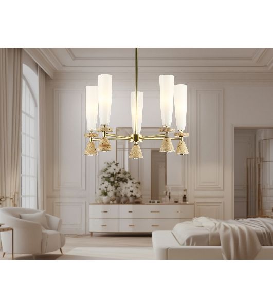 Люстра Ambrella light LH75371/5 GD/WH золото/белый G9*5 max 28W D600*675