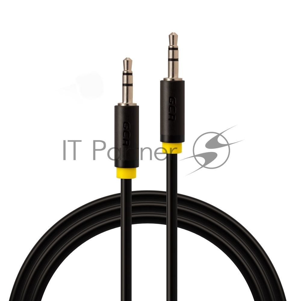 Кабель Greenconnect  аудио 0.5m jack 3,5mm/jack 3,5mm черный, желтая окантовка, ультрагибкий, 28 AWG, M/M, Premium , экран, стерео