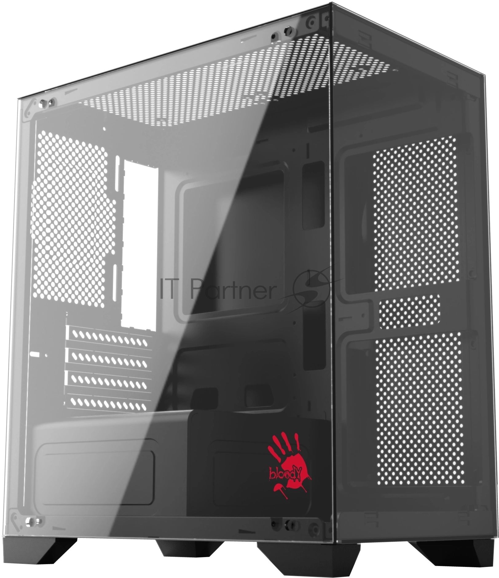 Компьютерный корпус Bloody BD-CC103 черный без БП mATX 7x120мм 1xUSB 2.0 1xUSB 3.0 audio bott PSU
