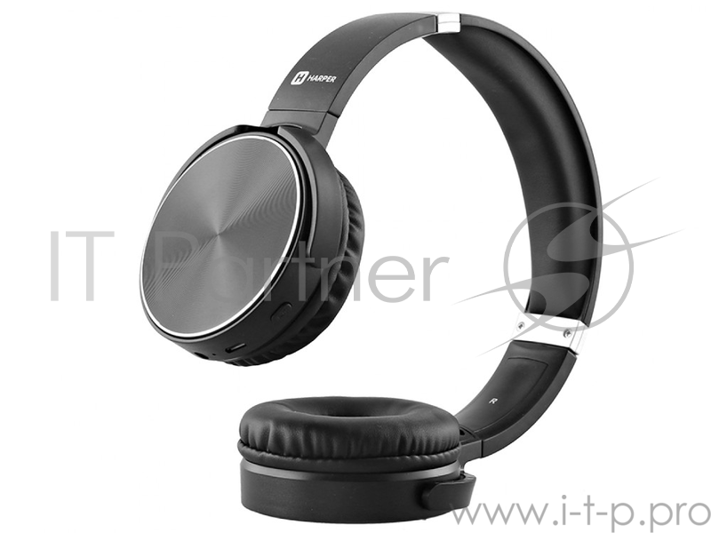 Беспроводные/проводные наушники Harper HB-217 черный, накладные, Bluetooth + проводной, складная конструкция, до 5 ч