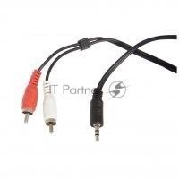 Кабель аудио Ningbo 2хRCA (m)/Jack 3.5 (m) 1.5м. черный