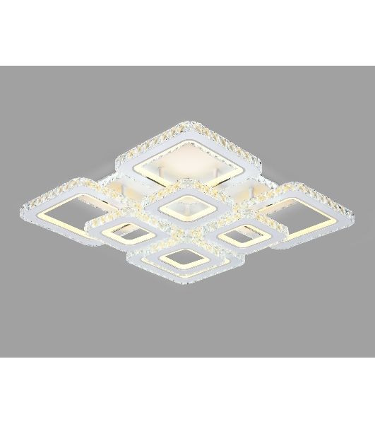 Управляемый светодиодный светильник Ambrella light FA1737/4+4 WH/CH белый/хром 215W 3000K/4200K/6400K 720*720*120 (ПДУ РАДИО 2.4G)
