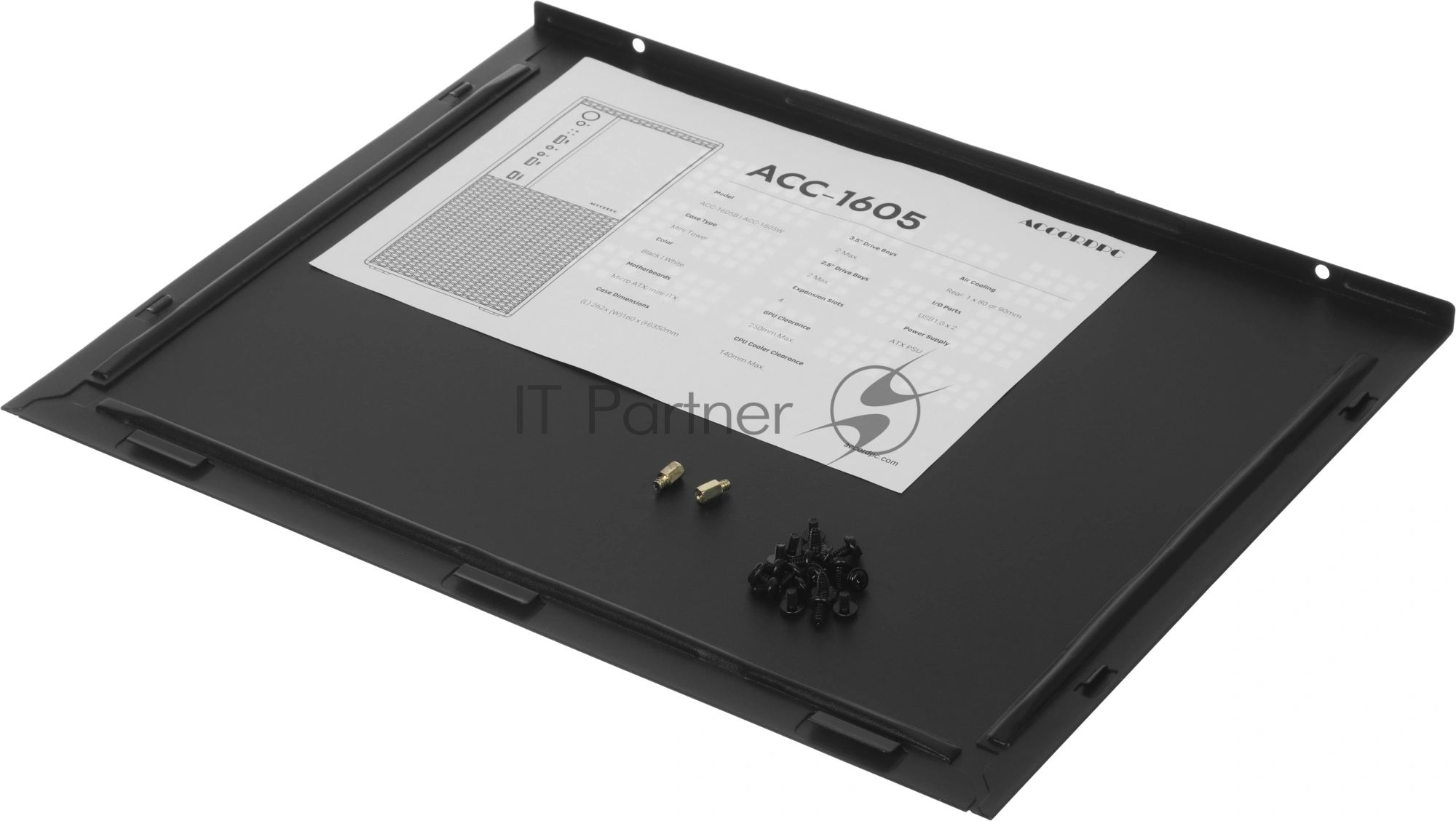 Корпус ACCORD ACC-1605B, Mini-Tower, чёрный