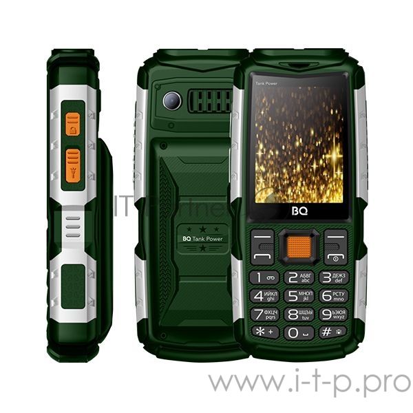 Мобильный телефон BQ 2430 Tank Power камуфляж/золотистый