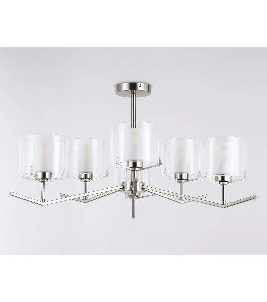Люстра Ambrella light LH57002/6 SN/FR никель/белый матовый E14/6 max 40W D850*420