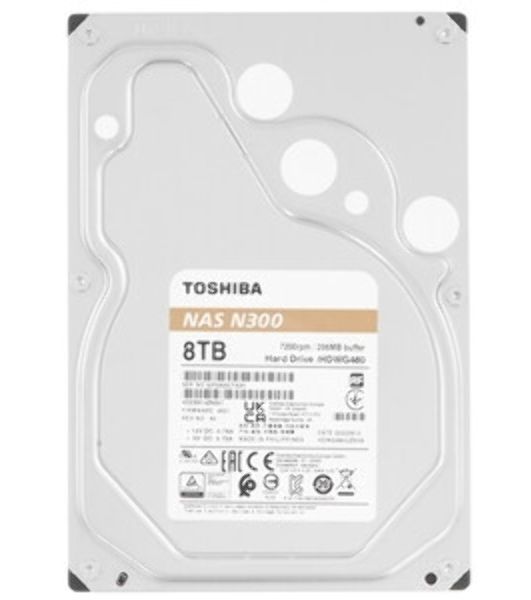 Жесткий диск HDD Toshiba N300 NAS SATA3 3.5" 8TB 7200 512Mb 6Gb/s 1 year warranty (replacement ST8000NT001, WD8005FFBX, ST8000VN004)