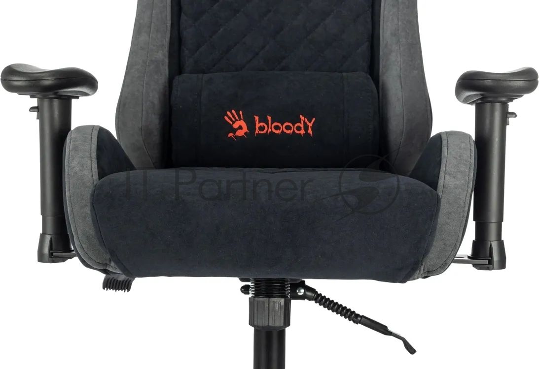 Кресло игровое эргономичное A4Tech Bloody GC-580 черный/серый искусственная замша с подголов. крестов.