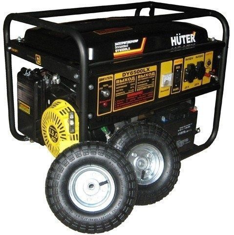 Электрогенератор HUTER DY6500LX с колёсами и аккумулятором