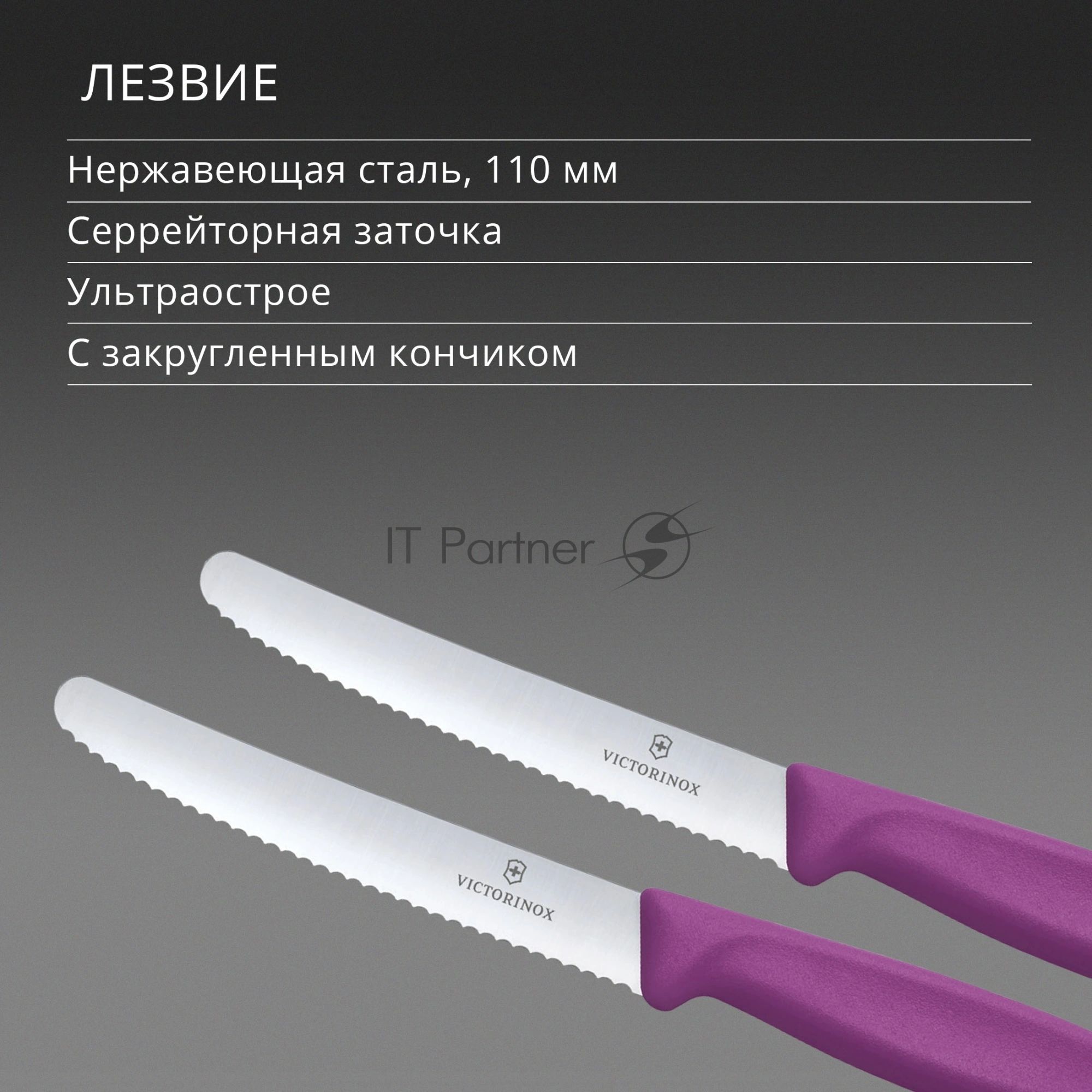 Набор ножей Victorinox Swiss Classic 6.7835.2C1 компл.: 2предм. фиолетовый европодвес