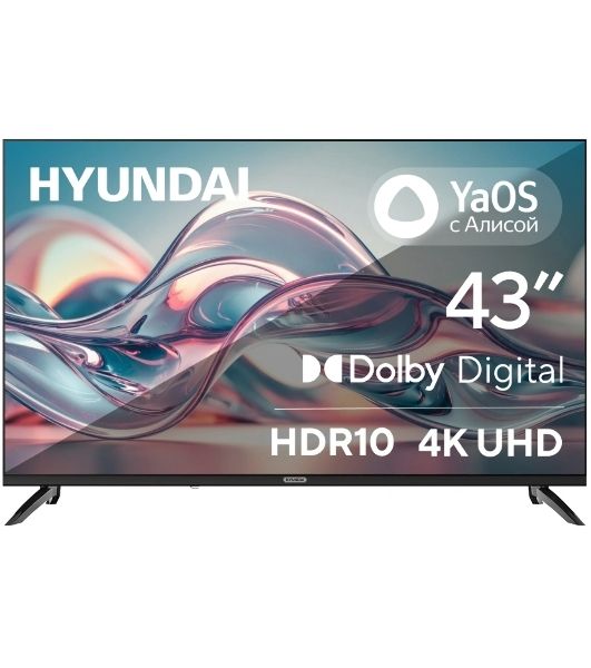 Телевизор Hyundai 43" H-LED43BU7012 черный LED 4K UHD 60Hz Smart TV YaOS 2GB/32GB