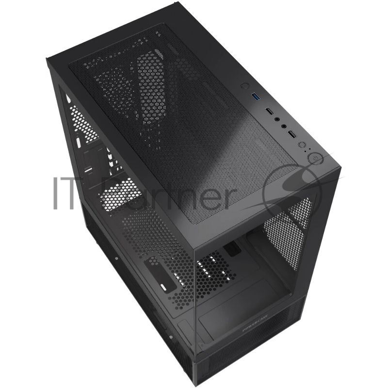 Компьютерный корпус Powercase Vision Micro M2, Tempered Glass, черный, mATX (CVMBM2-L0)