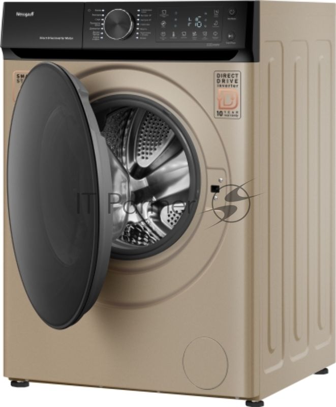 Стиральная машина Weissgauff WM 59411 Direct Drive Inverter Steam Champagne золотистая, загрузка фронтальная 11кг, 1400 об/мин., класс: A+++