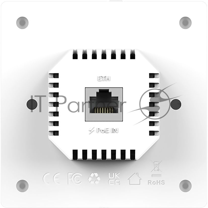 Точка доступа AC1200 Dual Band Gigabit Wall Plate Access Point, 867Mbps at 5GHz + 300Mbps at 2.4GHz, 1 x Gigabit PoE-IN Port, 802.3af / at, 1 x Gigabit RJ45 ports, Cudy Mesh Support