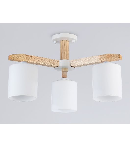 Светильник Ambrella light TR83112/3 WH/LW белый/светлое дерево E27/3 max 40W D580*320