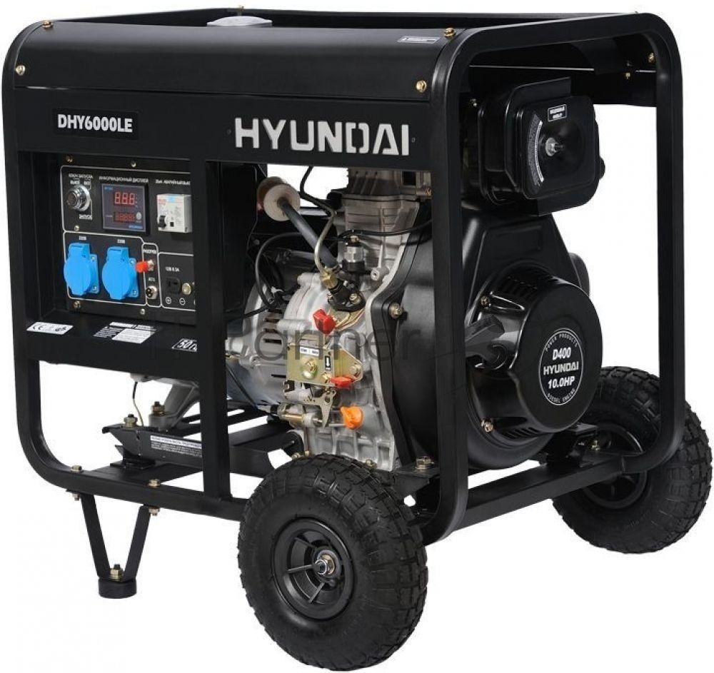Электрогенератор дизельный Hyundai DHY 6000LE, 5.5 кВт, 77.5 дБ, 107 кг