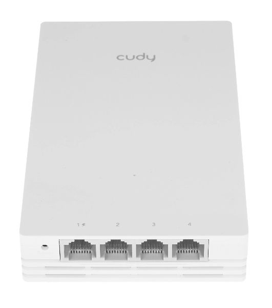 Точка доступа Wi-Fi Cudy AX3000 Gigabit Wall-Plate Wi-Fi 6 Access Point AX3000 Dual Band Wi-Fi 6 Wall Plate Access Point, Chipset MT7981+MT7531AE+MT7976CN, 802.11ax/ac/a/b/g/n, 2402Mbps at 5GHz + 574Mbps at 2.4GHz, 1 x Gigabit PoE-IN Port, 802.3af/at, 4 x