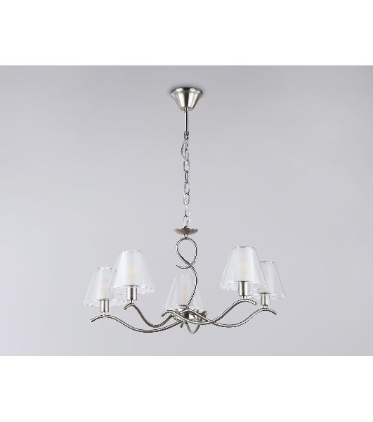 Люстра Ambrella light LH57081/5 SN/FR никель/белый матовый E14/5 max 40W D690*790