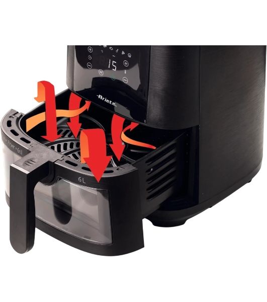Аэрофритюрница Ariete Air fryer 4626/00 черный, 1300 Вт, 6 л, сенсор, 8 программ