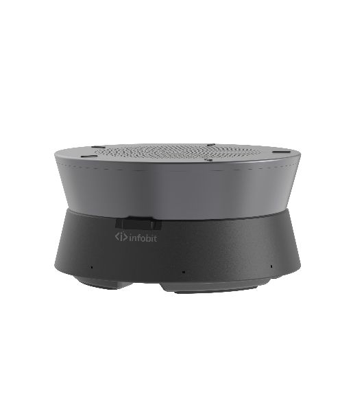 Спикерфон Infobit [iSpeaker M500] для переговорных комнат (15-25кв.м.) на 5-8 человек: 8 всенаправленных микрофонных капсюлей, AEC, AGC, RS. Макс. расстояние - 5 метров. Макс.5 устройств подкл. daisy chain (RJ45). Works with iCam VB60