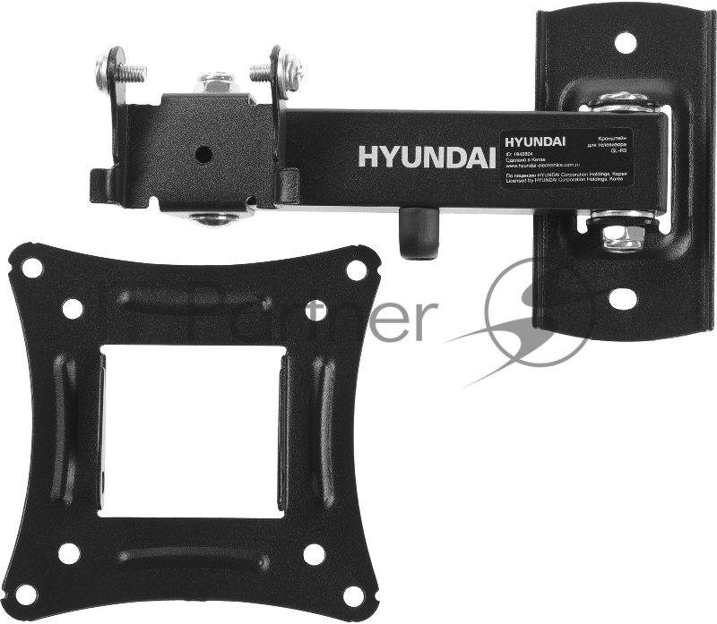 Кронштейн для телевизора Hyundai GL-R3 черный 10"-27" макс.15кг настенный поворот и наклон
