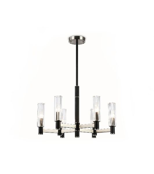 Люстра Ambrella light LH55501/6 SN/BK/CL сатин никель/черный/прозрачный E14*6 max 40W D570*760