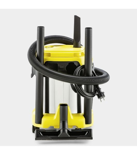 Строительный пылесос Karcher WD 2 Plus S V-15/4/18 желтый, 1000 Вт, уборка сухая/сбор воды, пылесборник мешок/контейнер, 15 л
