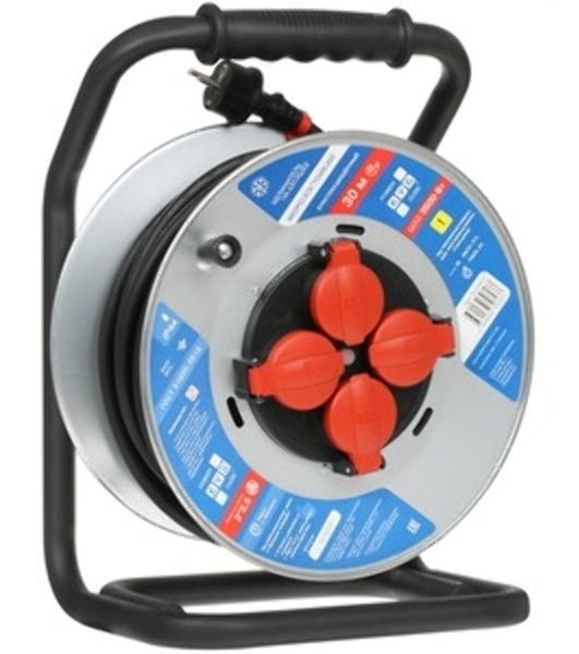 Удлинитель на мет. катушке “Power Cube” IP44 16А 30 м резина 3x1,5 мм2 4 роз. с/з