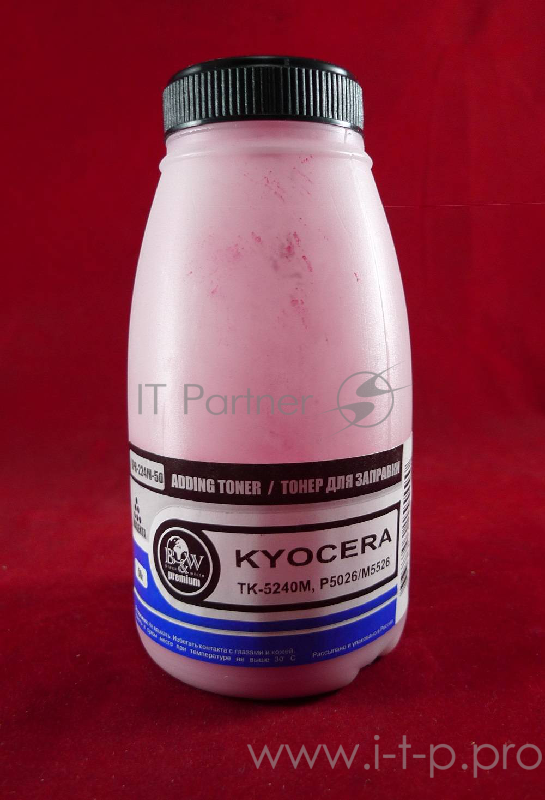 Тонер для Kyocera TK-5240M, P5026/M5526 Magenta (фл. 50г) 3K B&W Premium фас. Россия