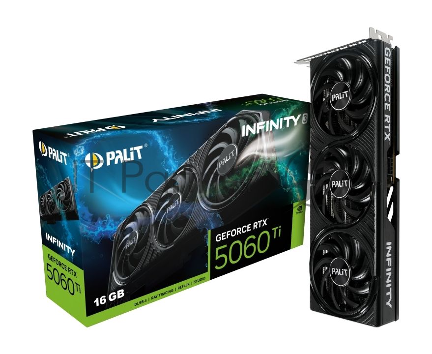 Видеокарта Palit GeForce RTX 5060 Ti Infinity 3, 16 GB GDDR7, 128 bit, 3xDisplayPort, HDMI, GPU 2407 MHz