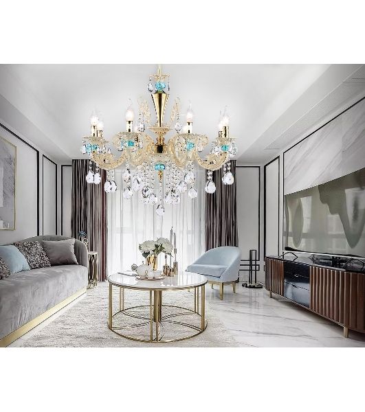 Светильник Ambrella light TR4926/8 GD/WH/CL золото/белый/прозрачный E14*8 max 40W D740*630