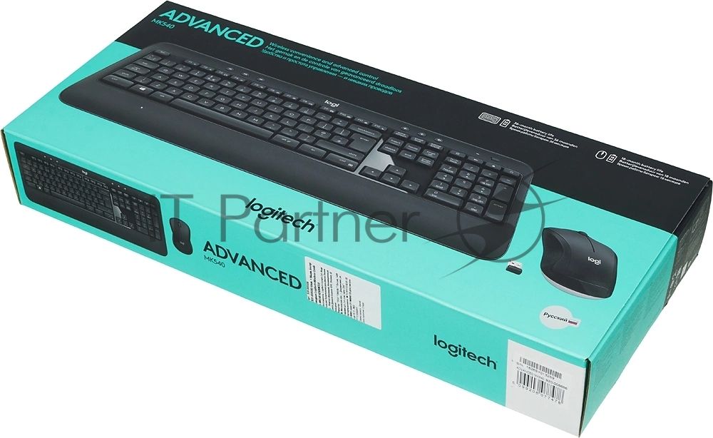 Комплект клавиатура+мышь Logitech MK540 Advanced беспроводной, USB, 1000 DPI, чёрный